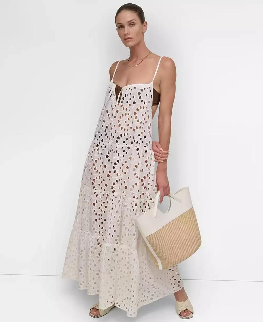 DKNY Women's Tiered Maxi Dress Swim Cover-Up 1