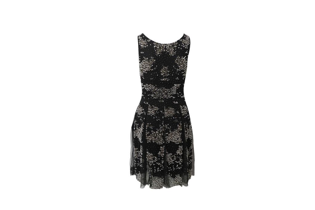 Issa Beaded Cocktail Dress in Black Silk