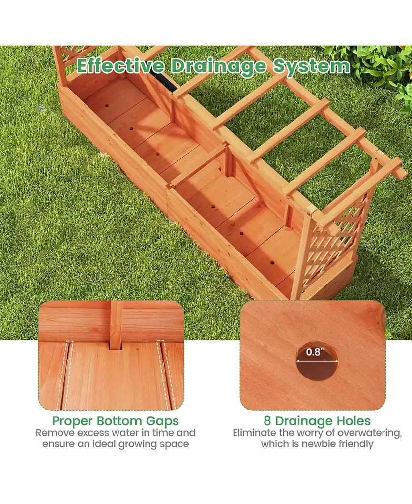GIVIMO Raised Garden Bed with Side Trellis Hanging Roof and Planter Box 10