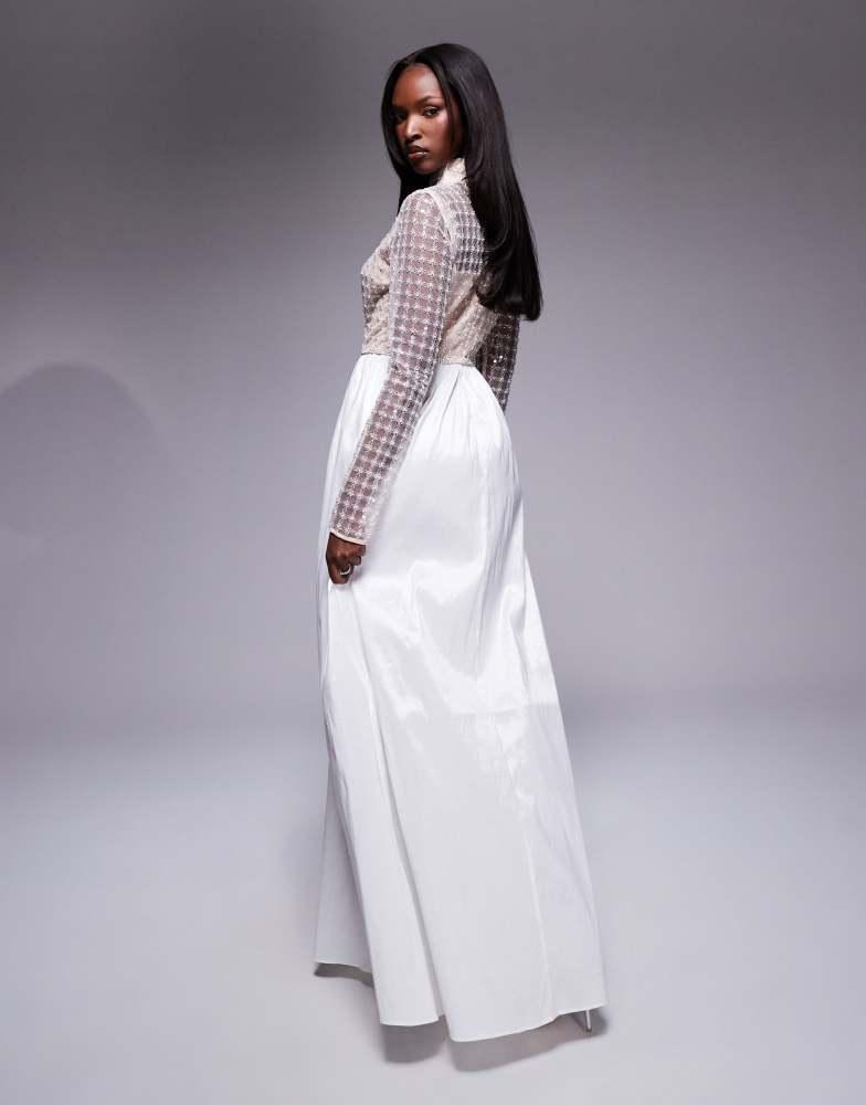 True Decadence True Decadence High neck maxi dress in white