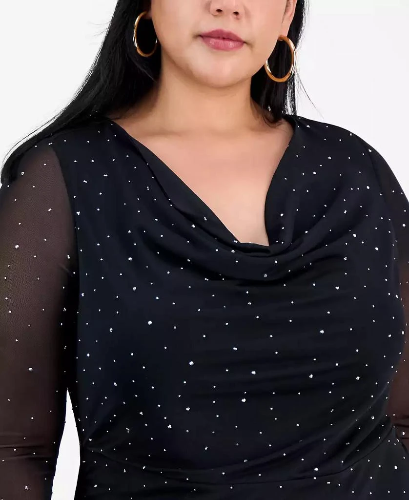 Trendy Plus Embellished Cowlneck Long-Sleeve Mini Dress, Macy's Exclusive   On Sale Now with Up to 71% Off | Discover Exclusive Deals & Savings at  BeyondStyle  Authentic Bar III dress|women's fashion|dresses