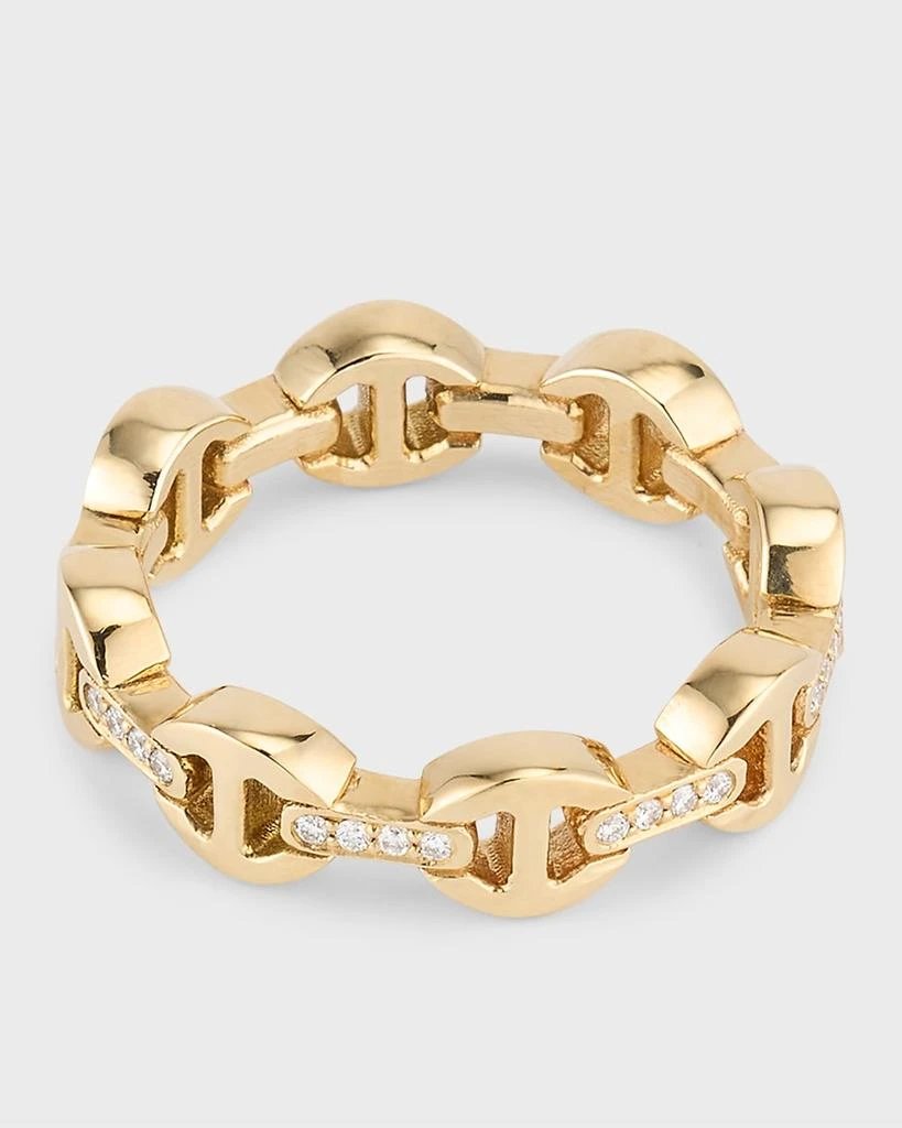 Hoorsenbuhs 18K Yellow Gold Dame Tri-Link Diamond Bridge Ring 4