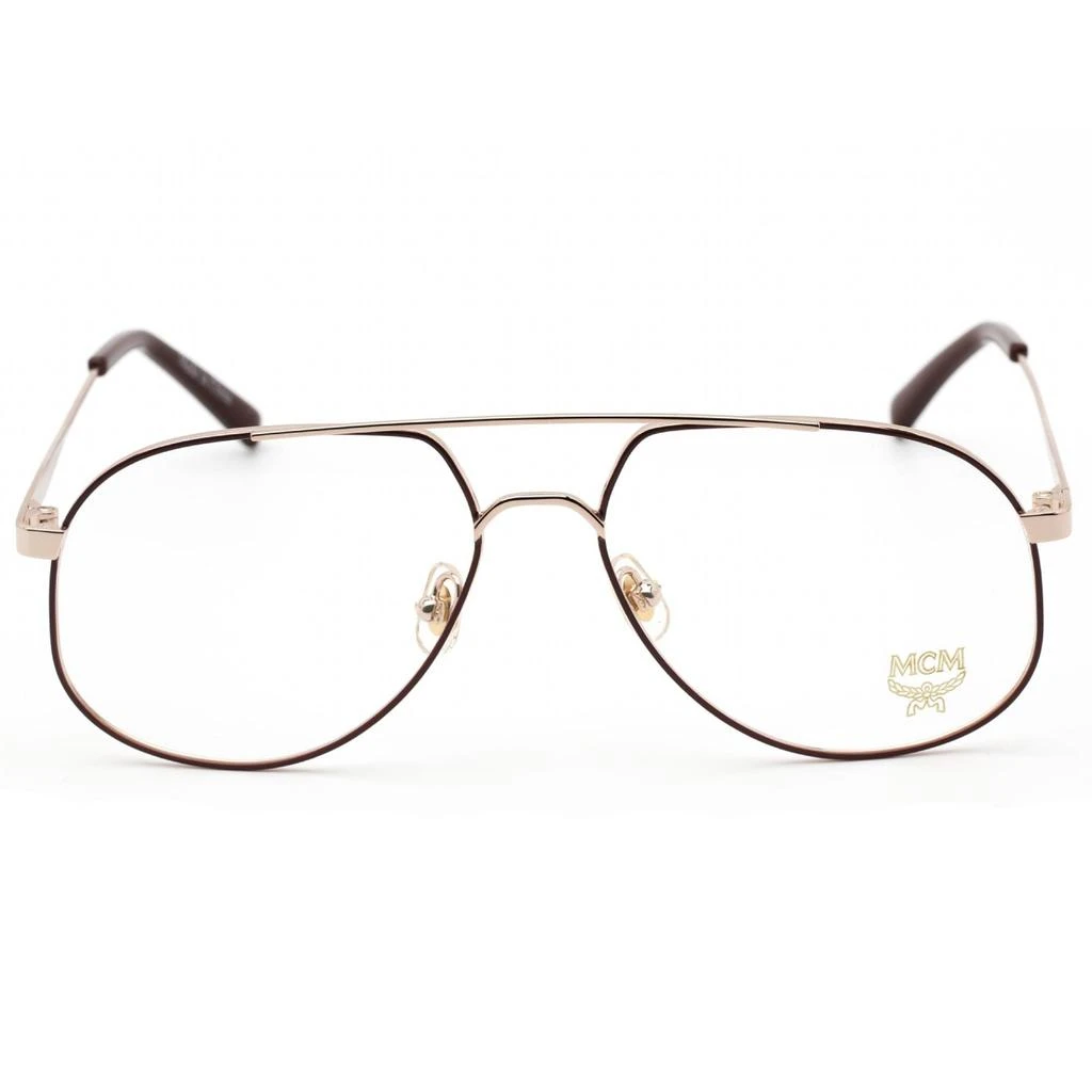 MCM MCM Women's Eyeglasses - Clear Demo Lens Burgundy/Gold Metal Frame | MCM2138 602 2