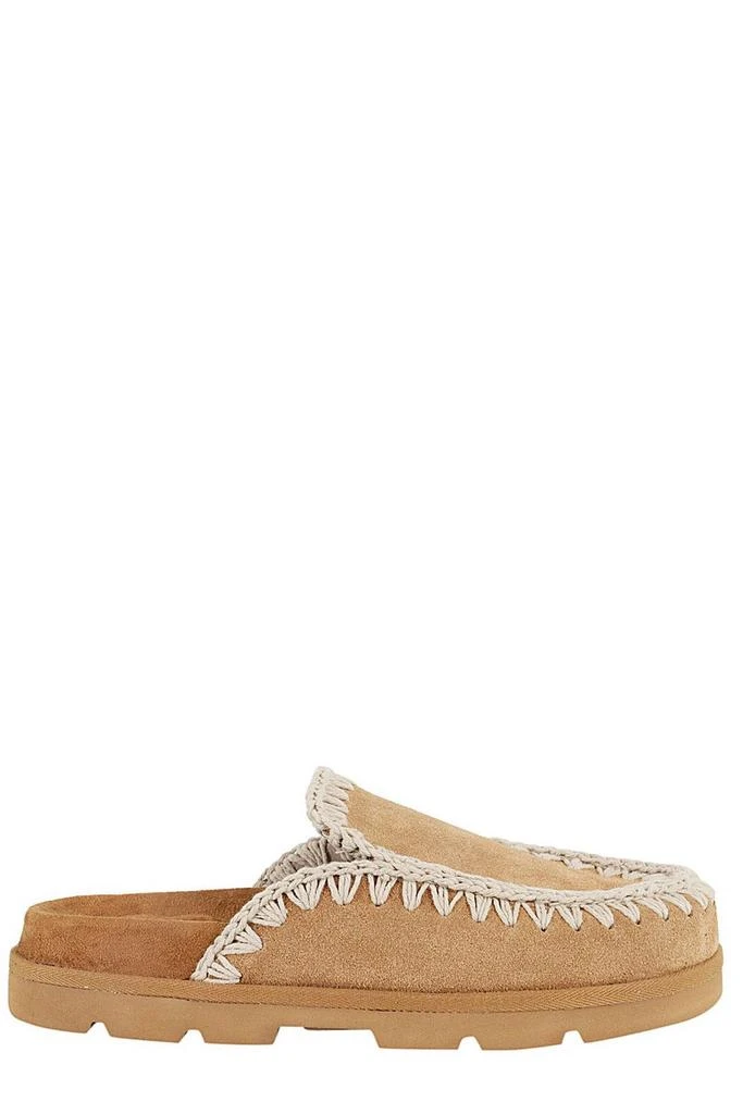 Mou Mou Whipstitch-Trim Slip-On Mules 1