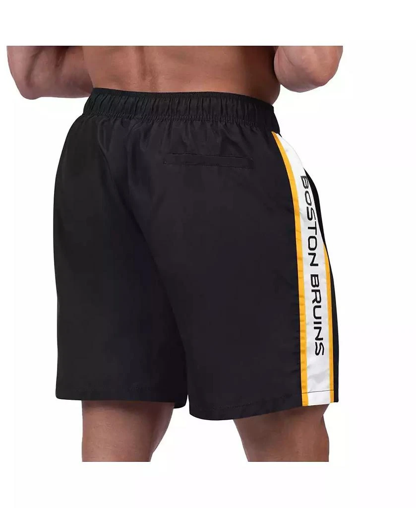 G-III Sports by Carl Banks Men's Black Boston Bruins Streamline Volley Swim Trunks 2
