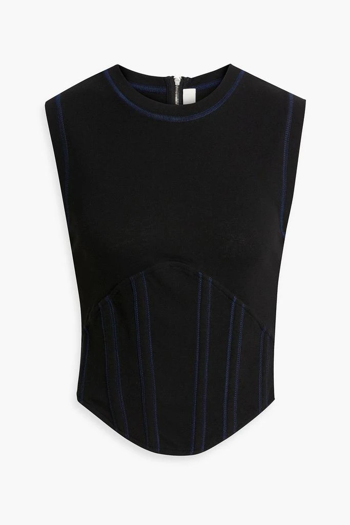 DION LEE Topstitched cotton-jersey tank 1