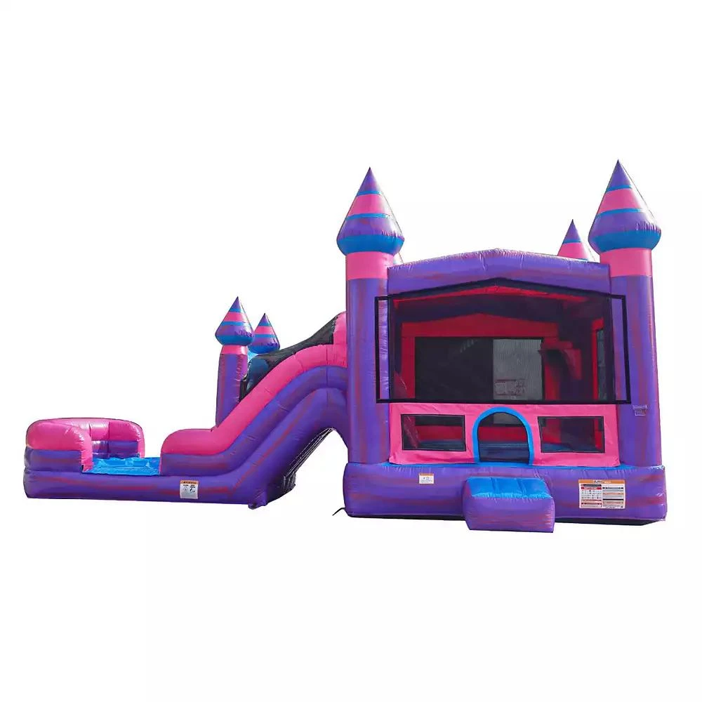 Jumporange Purplish Commercial Grade Bounce House Water Slide Combo with Pool for Kids and Adults (with Blower), Basketball Hoop, Wet Dry Use, Outdoor Indoor, Birthday Party, Rental Quality 1