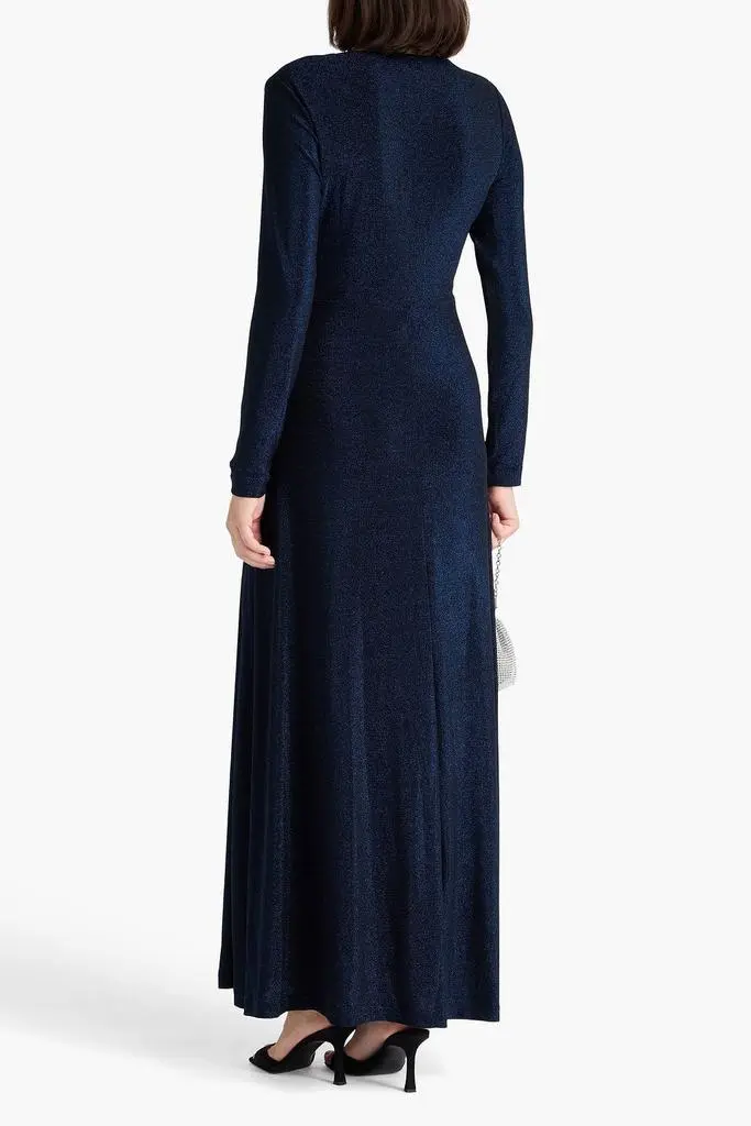 Diane von Furstenberg Raffi draped metallic jersey maxi dress 3