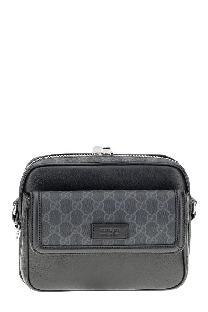 ショルダーバッグ GUCCI SMALL SHOULDER BAG IN BEIGE AND EBONY GG FABRIC Gucci SHOULDER BAG WITH WEB DETAIL IN BEIGE AND EBONY GG