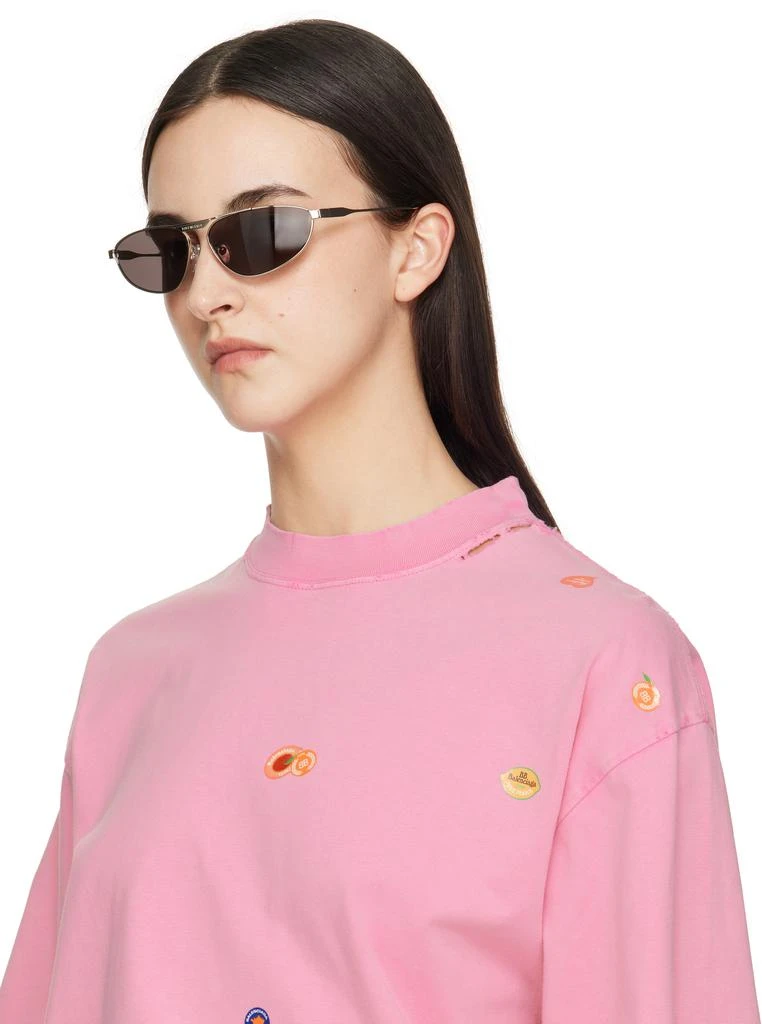 Balenciaga Silver Tag 3.0 Oval Metal Sunglasses 4