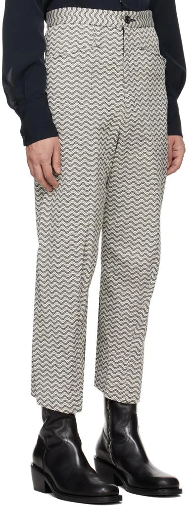 KOZABURO Black 
White 3D Shaped Trousers 2