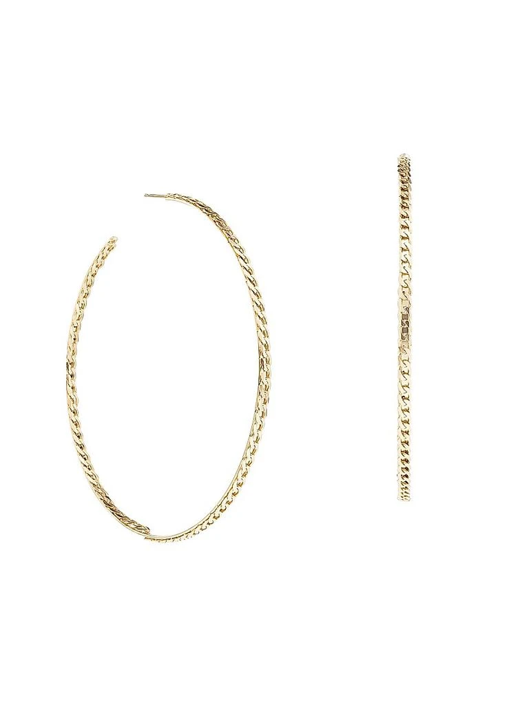 LANA 14K Yellow Gold Nude Curb Chain Hoops