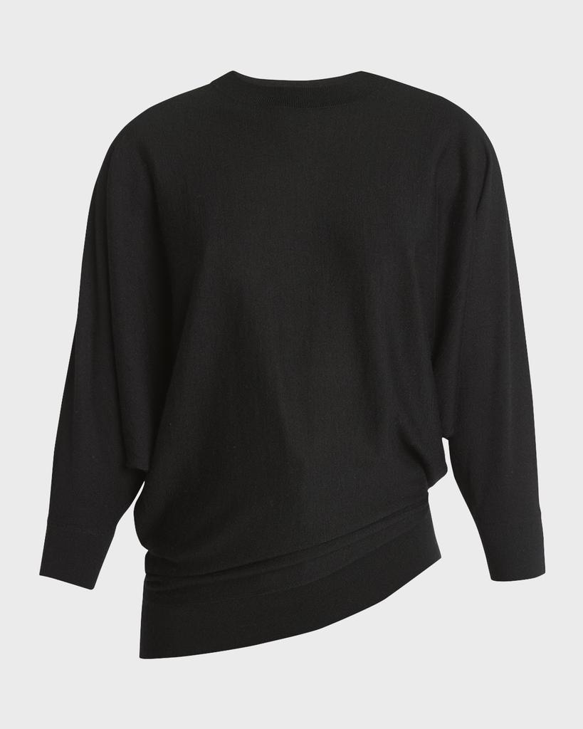 Co Asymmetric Dolman-Sleeve Cashmere Knit Sweater