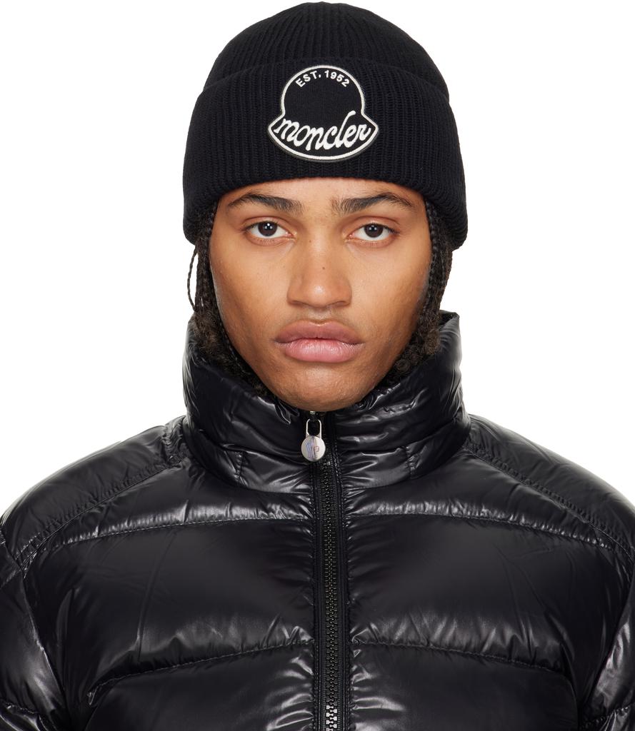 Moncler Moncler x Palm Angels Black Logo Beanie - Hats - BeyondStyle