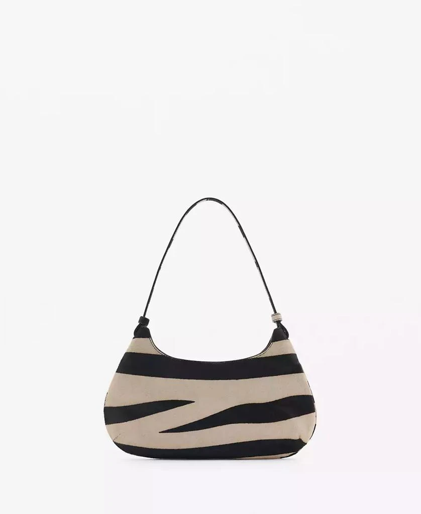 Mango Women's Zebra Print Leather Bag 1
