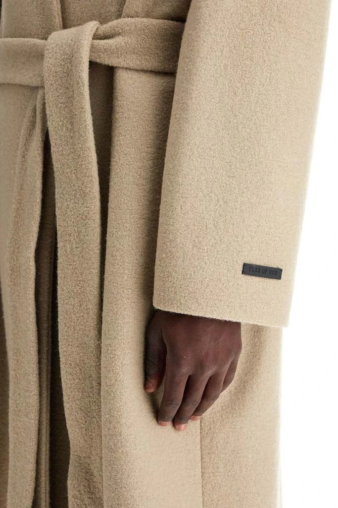 Fear of god wool coat with high collar and boiled wool 4