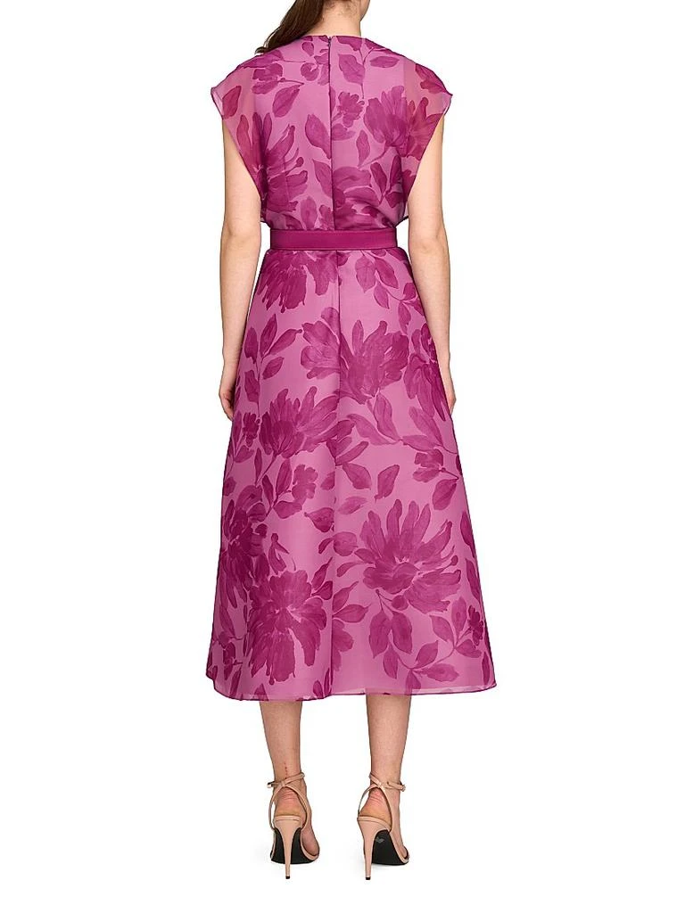 Kay Unger Brigid Floral Chiffon Belted Midi-Dress 5