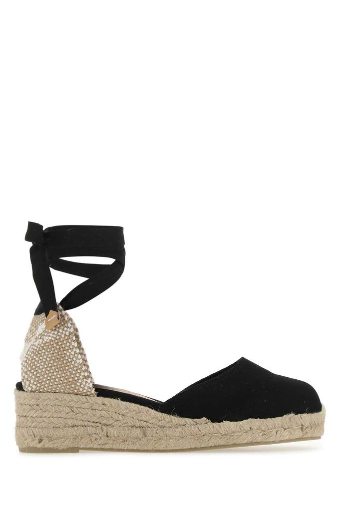 CASTAÑER Black Canvas Carina Wedges