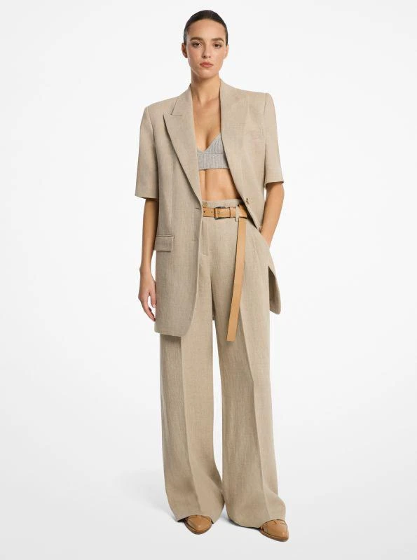 Michael Kors Linen Serge Pleated Trousers 1