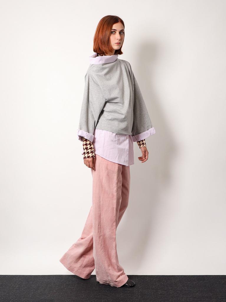 Dries Van Noten Cotton sweatshirt with contrasting shirt detail