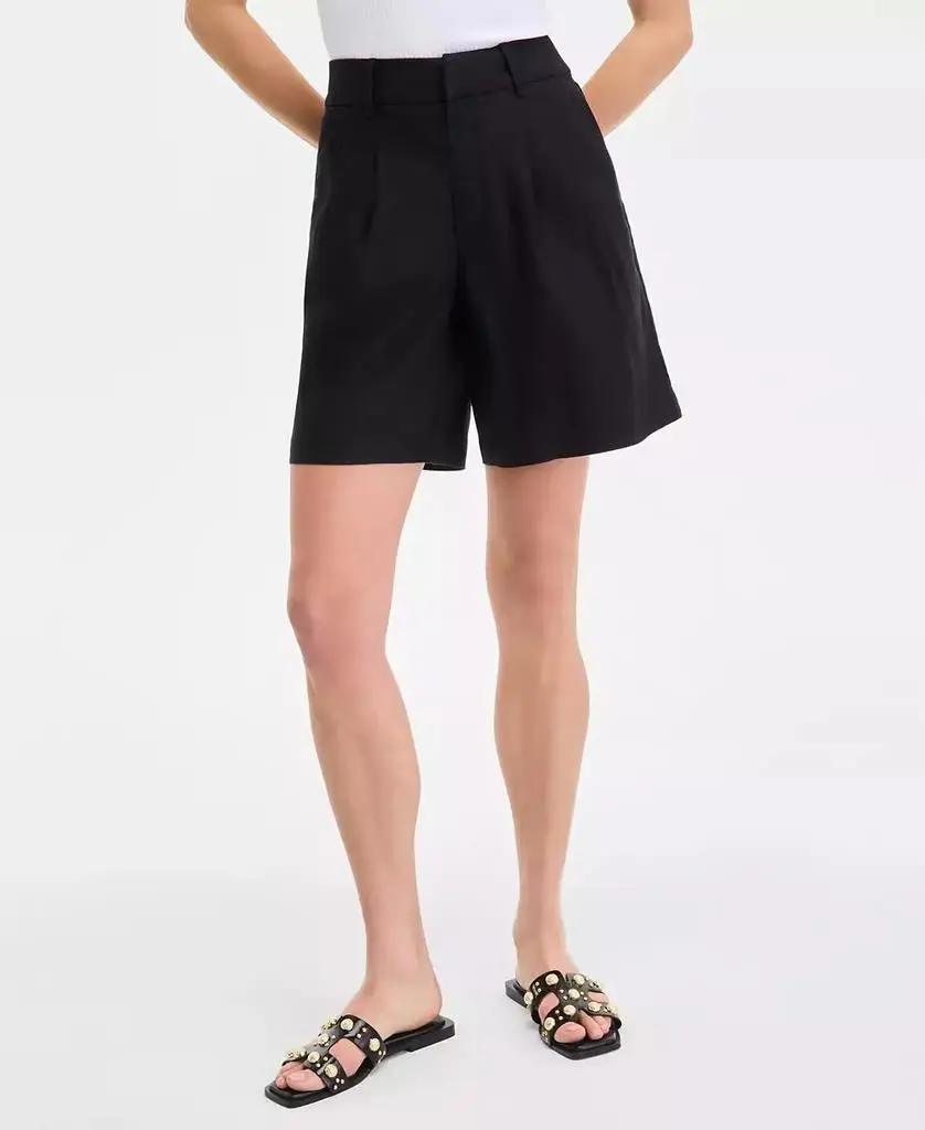INC International Women's High-Rise Linen Bermuda Shorts, Exclusively at Macy's