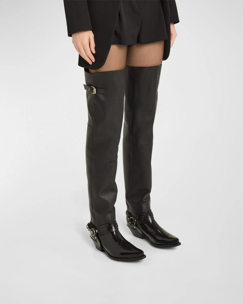Versace Texano Over-the-Knee Leather Western Boots 2