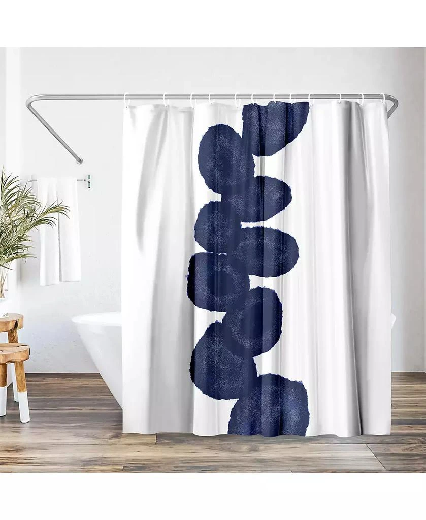 Americanflat 71x74 Shower Curtain - Blue Abstract Design - Indigo Vine by Chaos 
Wonder Design