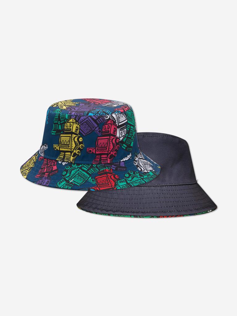 Billionaire Boys Club Billionaire Boys Club Kids Robot Print Reversible Bucket Hat in Multicolour