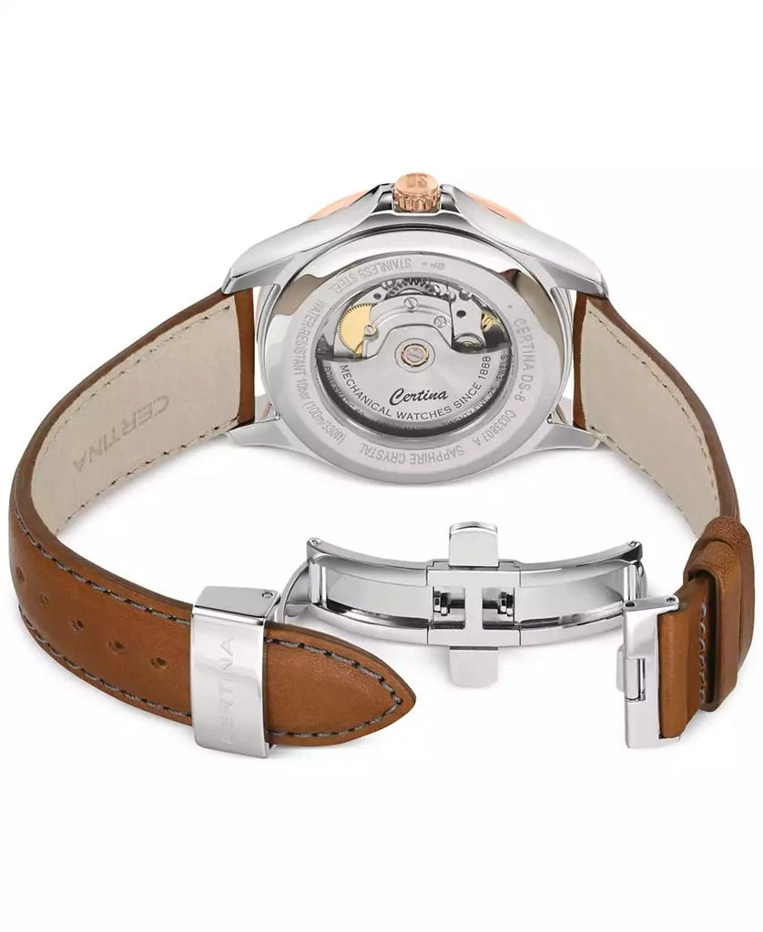 Certina Men's Swiss Automatic DS-8 Brown Leather Strap Watch 41mm 4