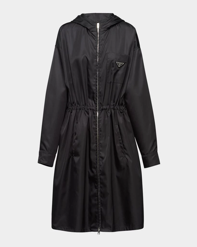 Prada Re-Nylon Cinched Hooded Raincoat