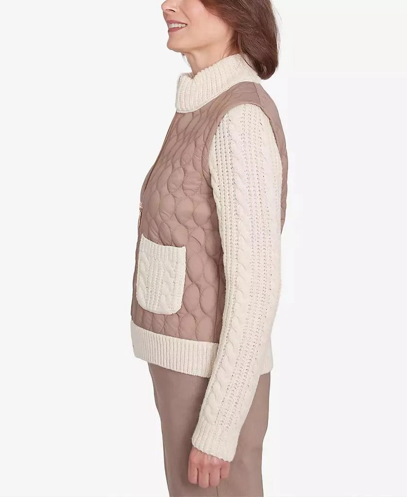 Alfred Dunner Petite Telluride Sweater Trim Quilted Jacket 3