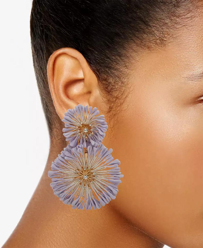 Lonna & Lilly Gold-Tone Crystal & Gypsum Flower Drop Earrings