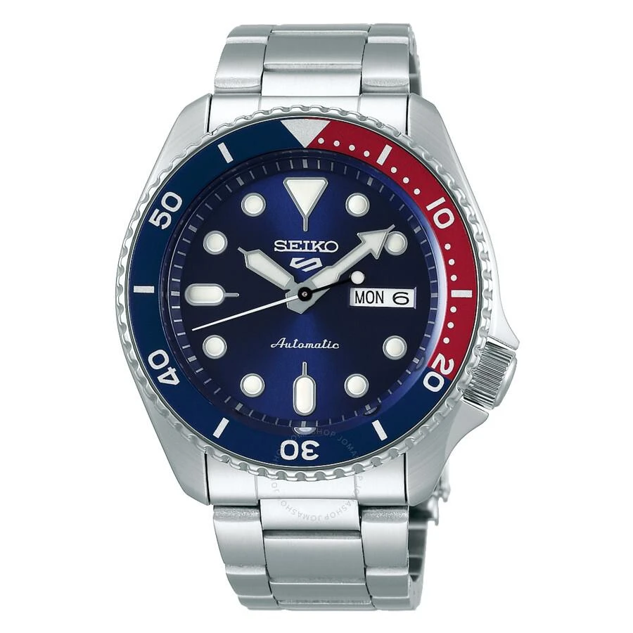 Seiko 5 Automatic Blue Dial Pepsi Bezel Men's Watch SRPD53 1