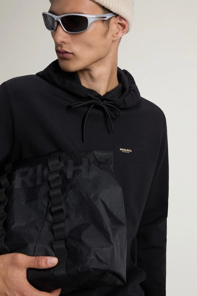 Woolrich Hooded Sweatshirt in Cotton-Blend Interlock - Men - Black 4