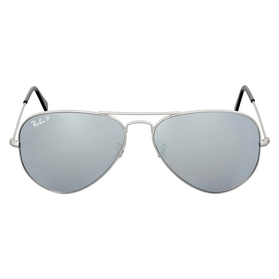 Ray-Ban Aviator Mirror Polarized Silver Flash Aviator Unisex Sunglasses RB3025 019/W3 58 1
