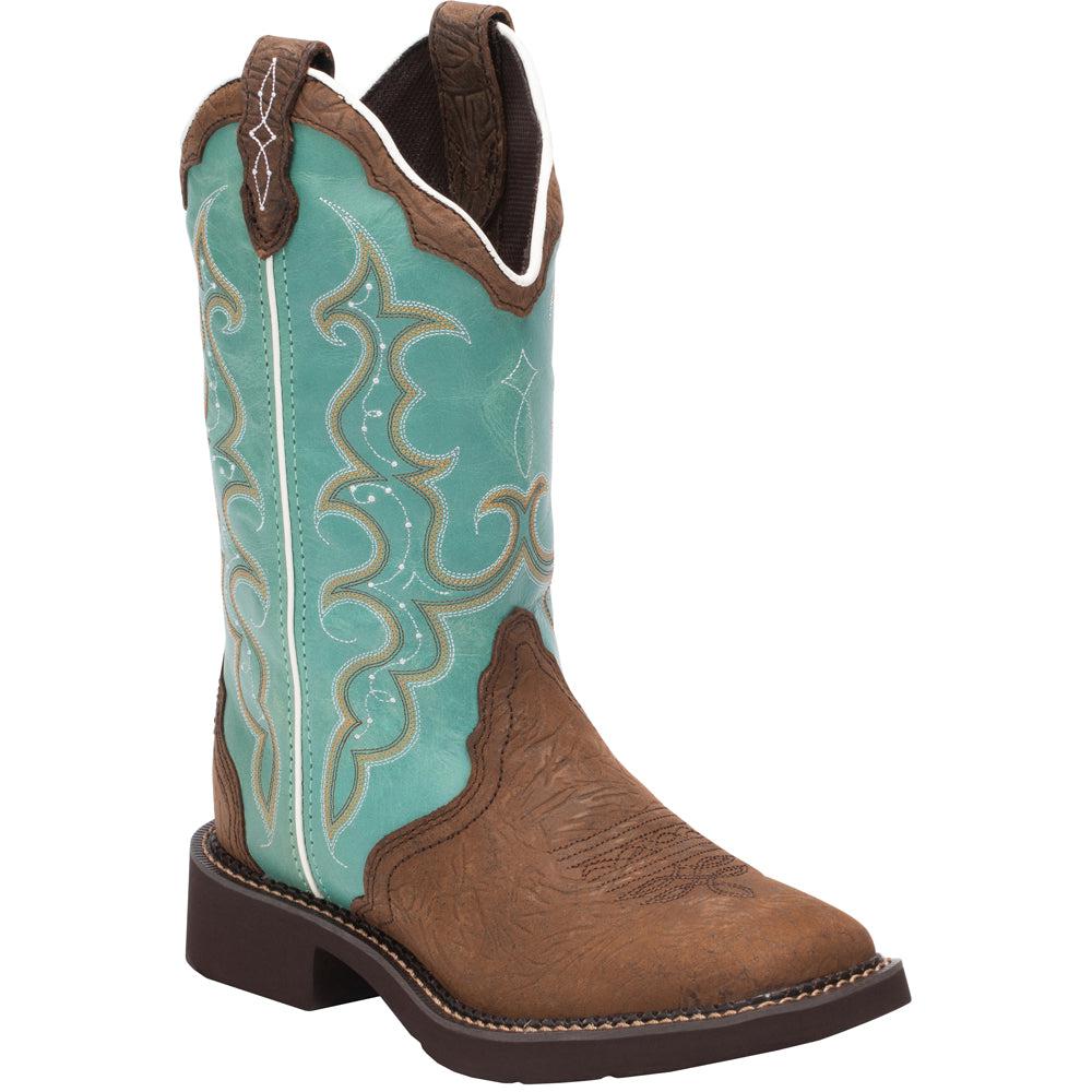 Justin Boots Raya Embroidered Square Toe Cowboy Boots