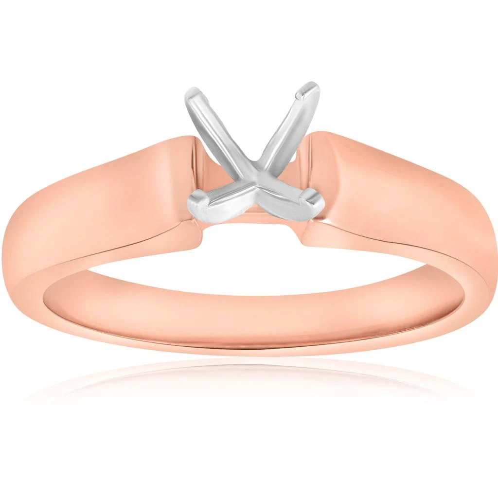 Pompeii3 14K Rose Gold Solitaire Ring Engagement Setting Mounting Solitaire Size Selectable