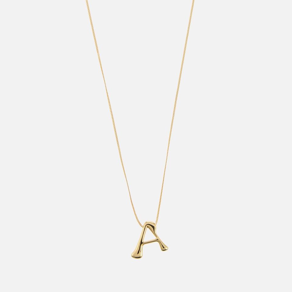 ASTRID & MIYU Astrid & Miyu Initial Bold 18K Gold-Plated Necklace