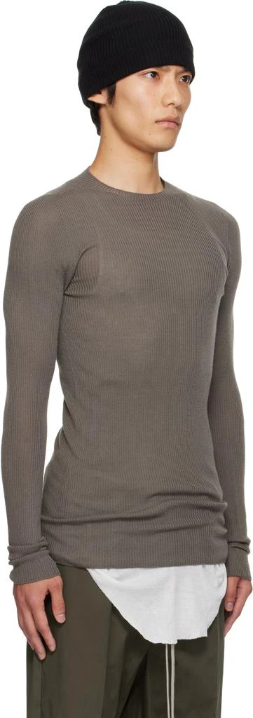 Rick Owens Gray Concordians Ribbed Round Neck Sweater 2