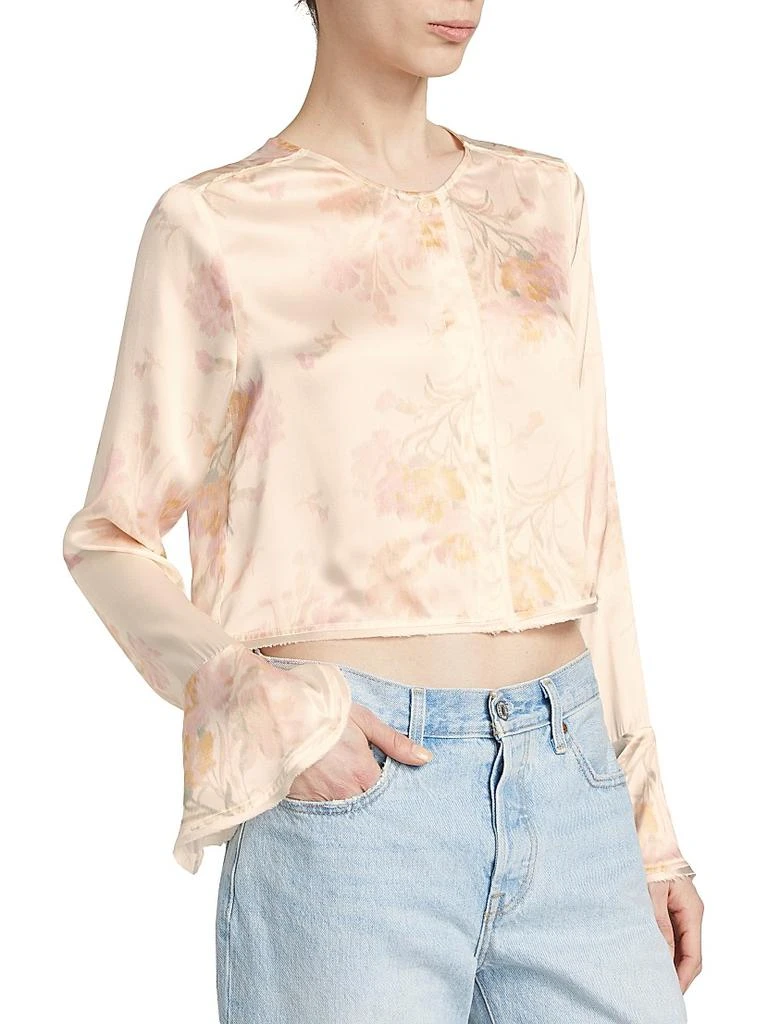 LOVESHACKFANCY Lyndon Floral Silk Crop Top 4