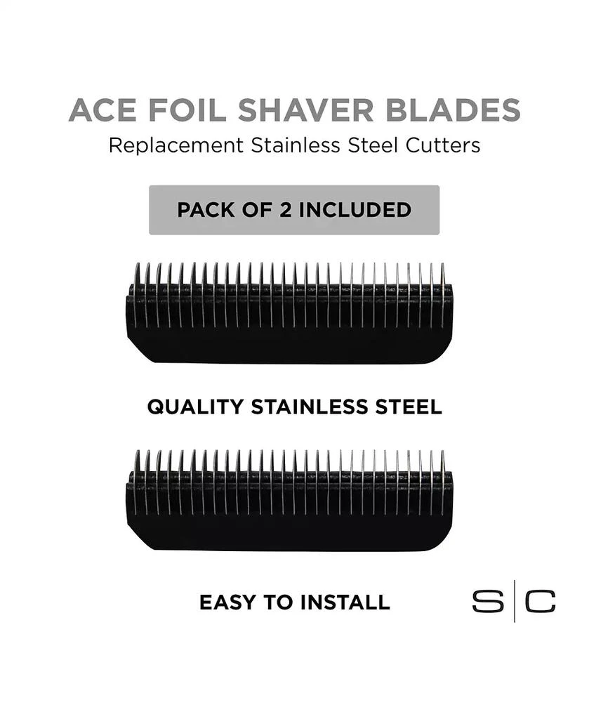 StyleCraft Professional Replacement Ace Foil Shaver Stainless Steel Cutter Blades Compatible with StyleCraft Ace Men's Shaver Set, 2 Piece 3