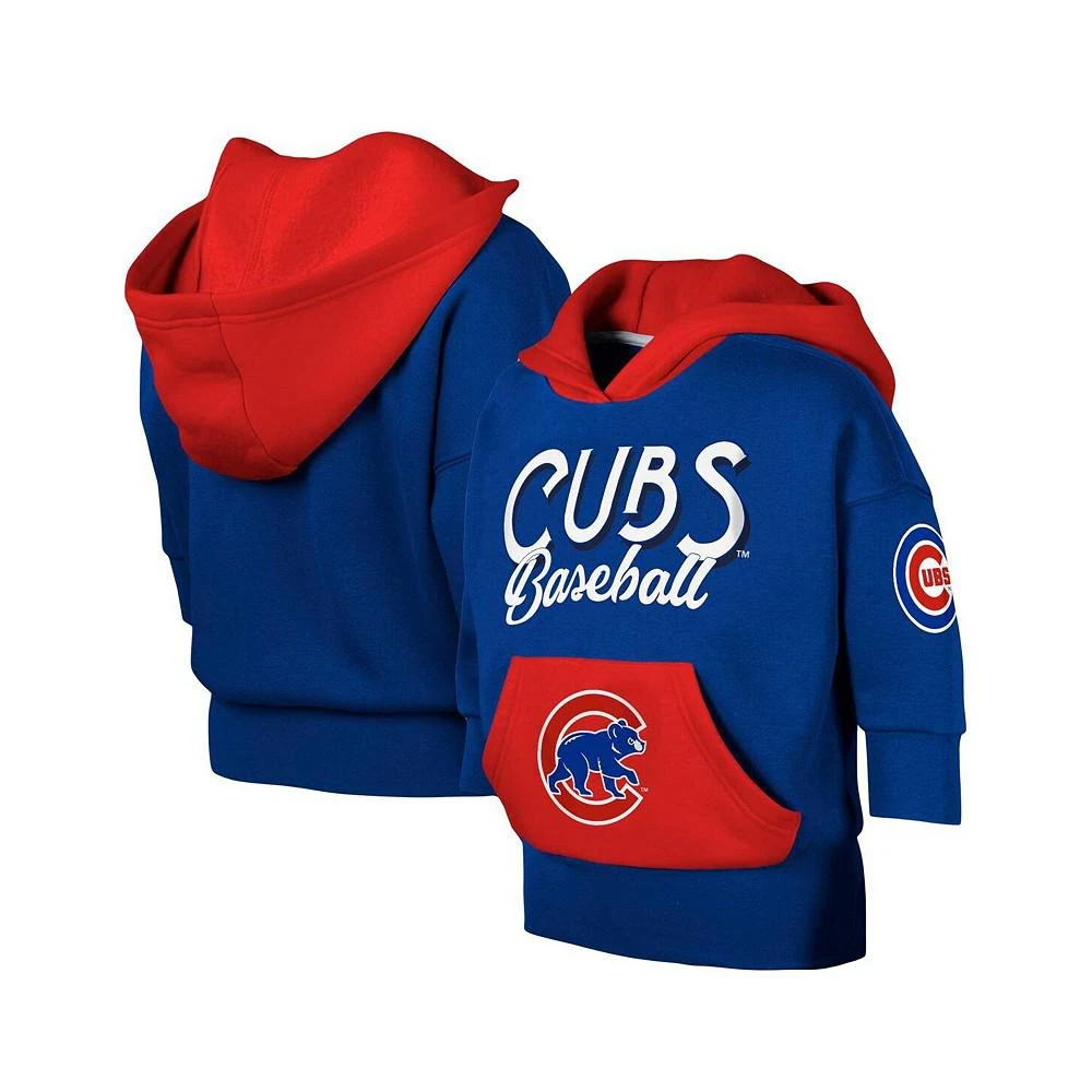 Fanatics Big Girls Royal Chicago Cubs Team Practice Fashion Three-Quarter Sleeve Pullover Hoodie