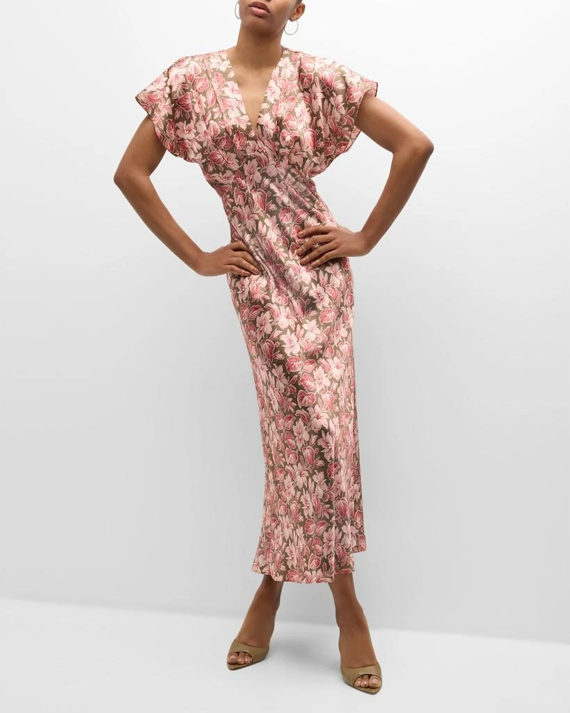 knee length dresses for ladies Veronica Beard Vani Paisley Midi Dress | Ecru Multi