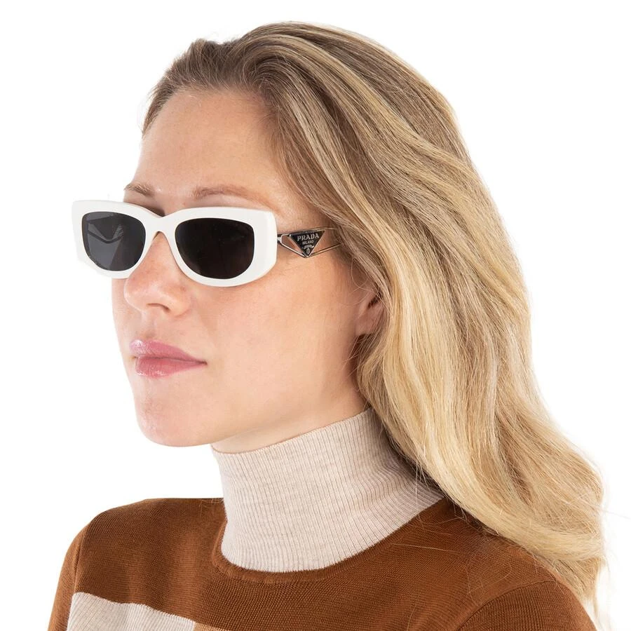 Prada Dark Gray Rectangular Ladies Sunglasses Prada Dark Gray Rectangular Ladies Sunglasses PR 14YS 1AB5S0  main image 3