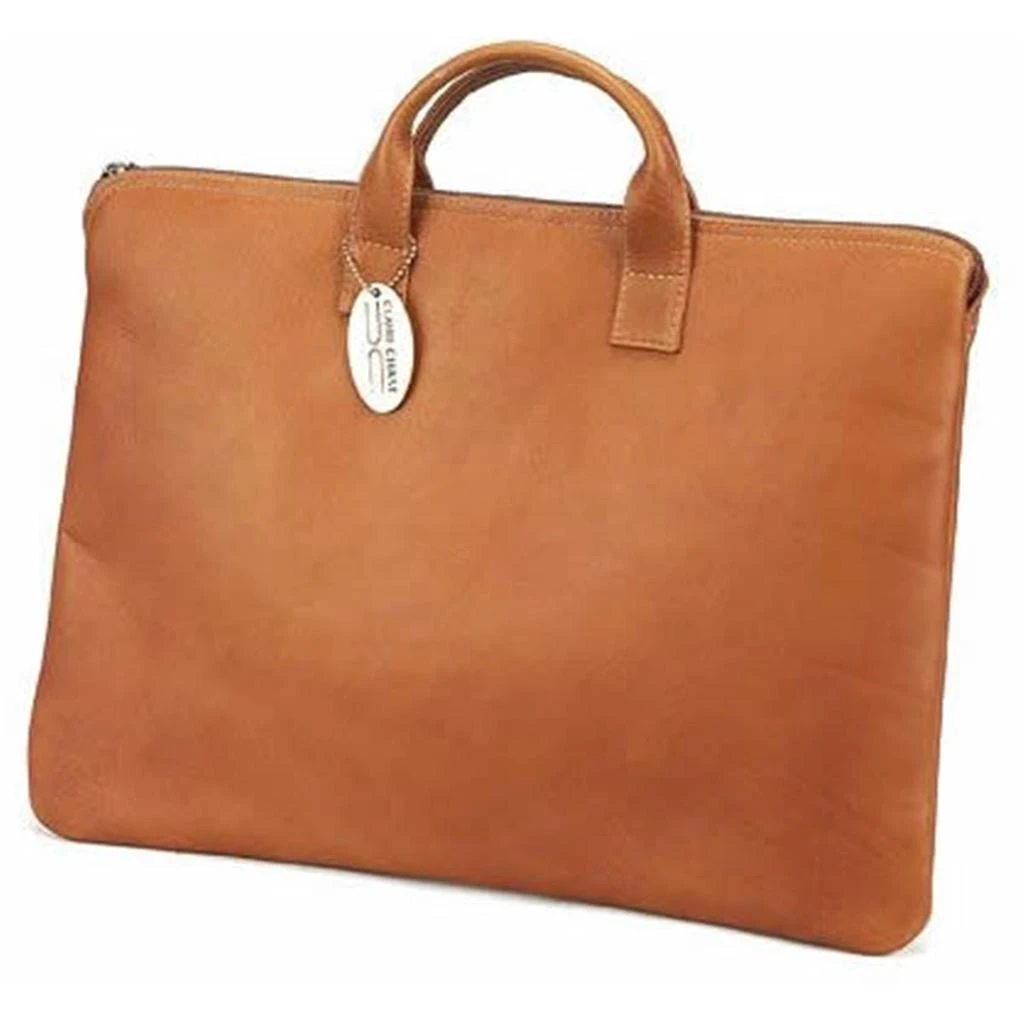 Claire Chase 623E-saddle Zippered Folio with Handle - Saddle