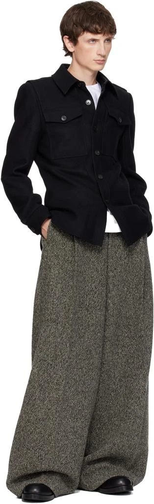 Dries Van Noten Black Constructed Wool Overshirt 4