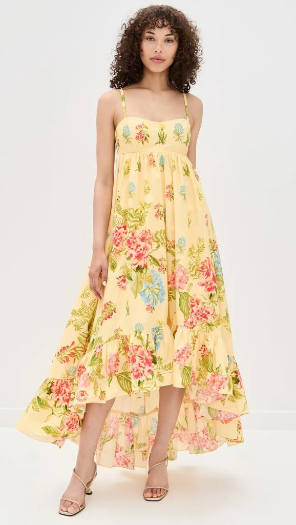 open lace back dress Hemant and Nandita Gul Dusty Pink Floral Embroidered Strapless Mini Dress main image 1