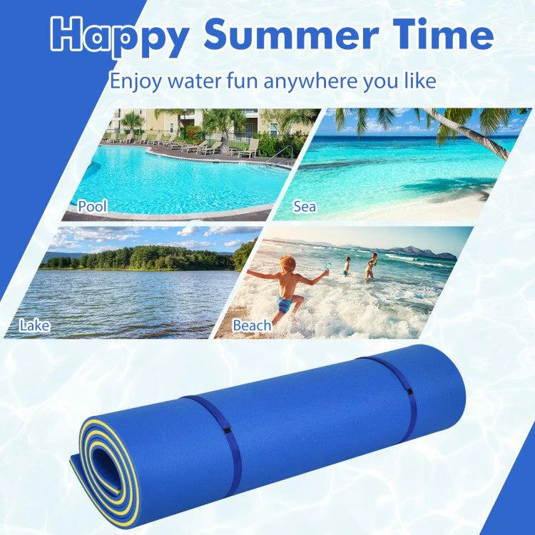 Hivvago 9' x 6' 3 Layer Floating Water Pad Foam Mat -Blue 5