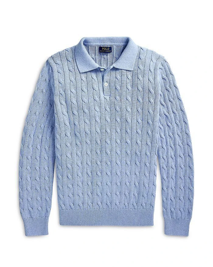 Ralph Lauren Cable Knit Cotton Polo Collar Sweater 5