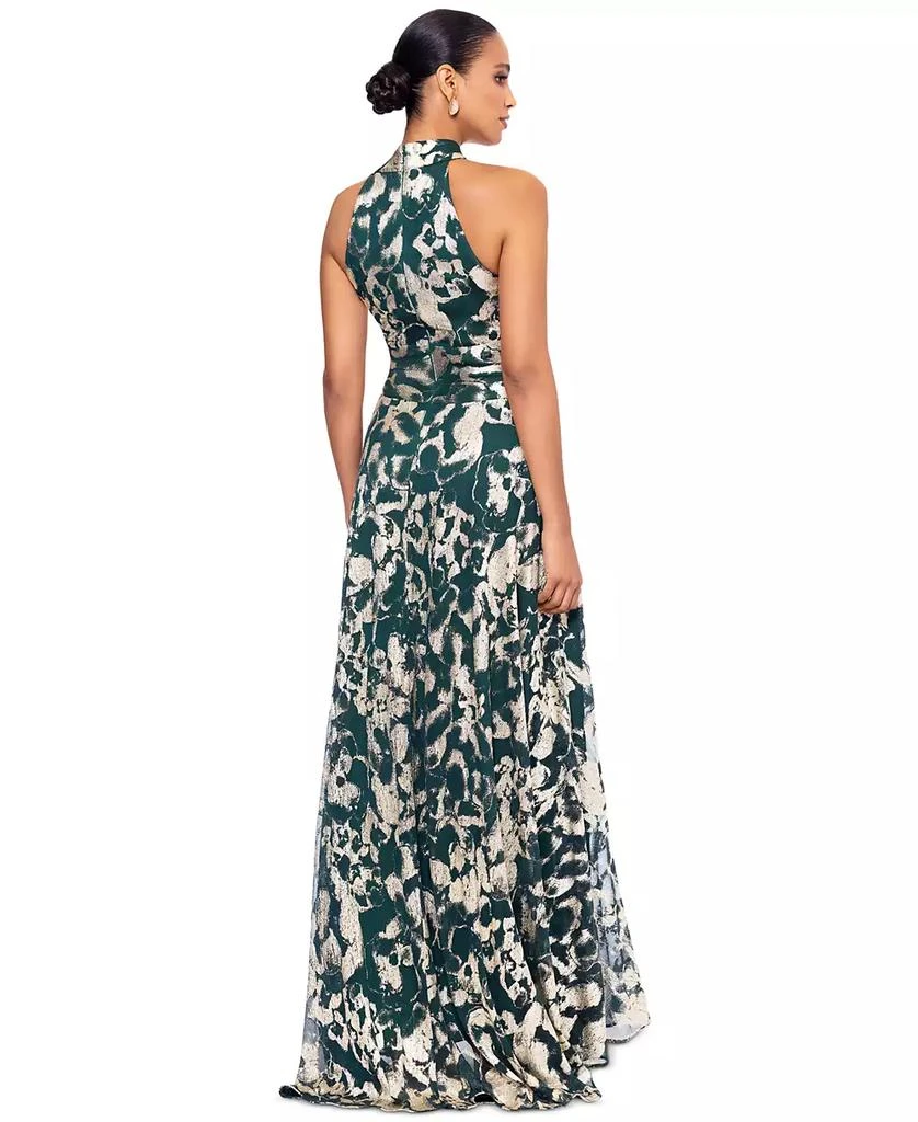 Betsy & Adam Petite High-Neck Sleeveless A-Line Gown 4